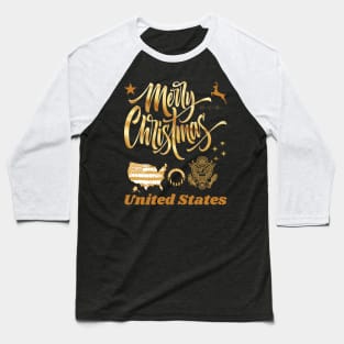 Merry Christmas United States Baseball T-Shirt